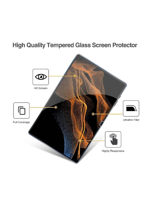 Gennext Samsung Galaxy Tab S8 Premium 9H Hardness Round Edge Tempered Glass Screen Protector, Clear