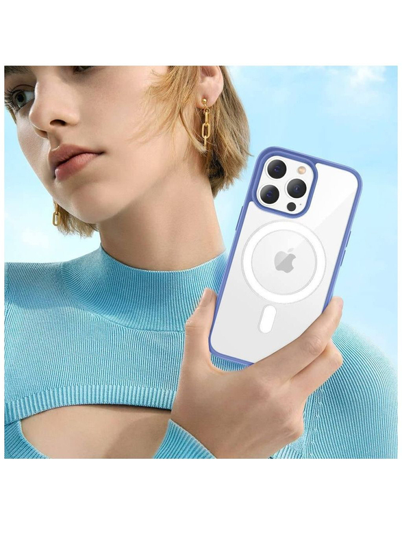 Apple iPhone 14 Pro Max Hybrid Shockproof Drop Magnetic Magsafe Hard Back Mobile Phone Case Cover, Blue