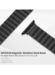 Gennext Stainless Steel Magnetic Replacement Band for Apple Watch Ultra/Watch Ultra 2 49mm, Black