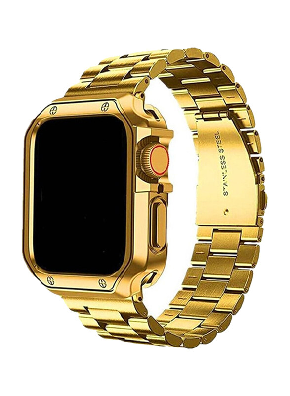 

Gennext Stainless Steel Band Strap for Apple Watch Series 8/7/6/5/4/3/SE 45/44/42mm, Gold