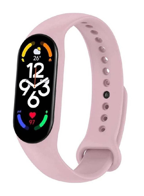 Gennext Silicone Watch Band Replacement Strap for Xiaomi Mi Band 7, Sand Pink