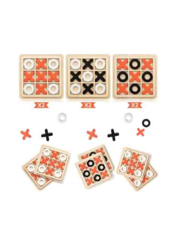 6-Piece Set tic tac toe Wooden Board Game