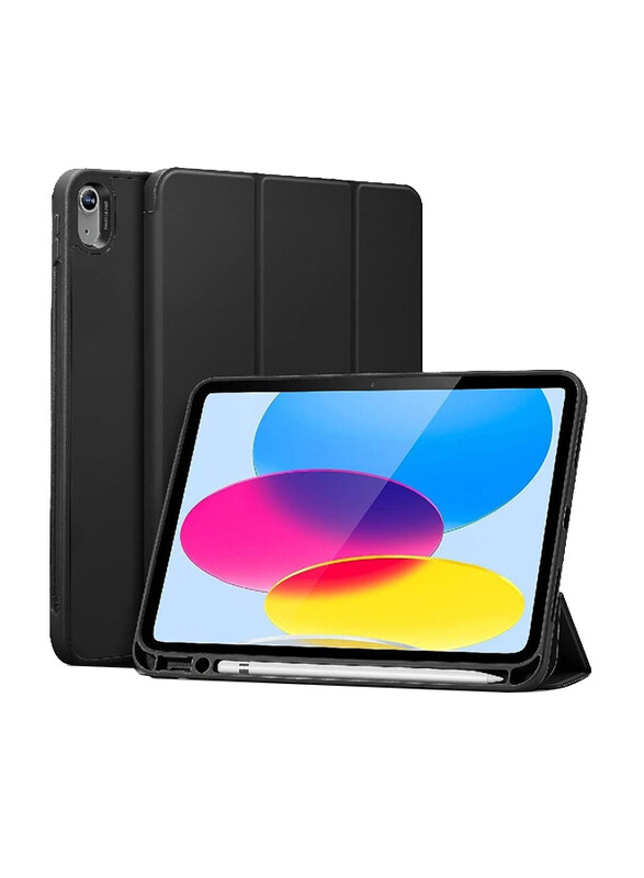 

Gennext Apple iPad (10th Gen) 10.9" 2022 Protective Trifold Stand Auto Sleep/Wake Flexible Back Tablet Case Cover, Black