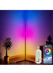 Smart RGB Corner Floor Lamp with Music Sync Colour Changing App Control Remote for Gaming & Living Room Birthday Party, Multicolour