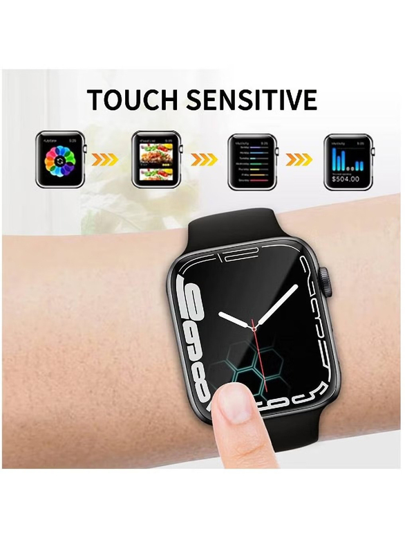 Zoomee 2-Piece Full Coverage Easy Installation Bubble-Free Screen Protector for Apple Watch Series 8/7/45mm, Clear