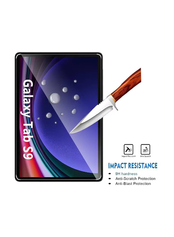 Gennext Samsung Galaxy Tab S9 Premium 9H Hardness Round Edge Tempered Glass Screen Protector, Clear