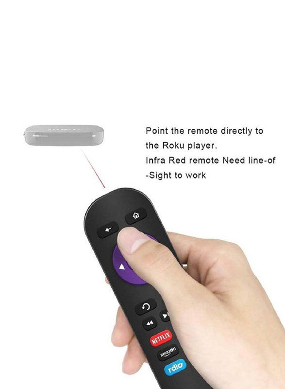Gennext Replacement Remote Control for Roku Box Model Roku 1, Roku 2(HD, XD, XS), Roku 3, Roku LT, HD, XD, XDS, Roku N1, Roku Express, Roku Express+, Black