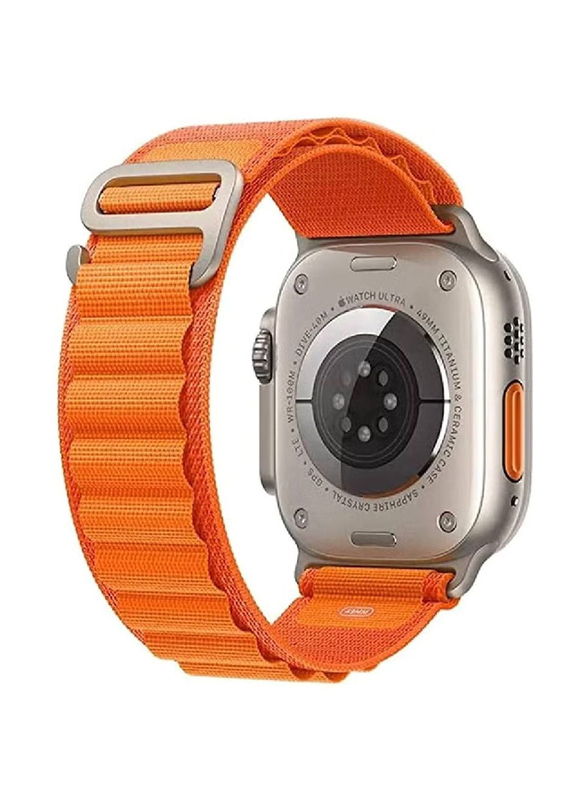 Zoomee Replacement Nylon Loop Strap for Apple Watch Series 8/8 Ultra, Orange