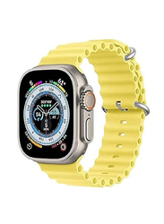 Gennext Replacement Silicone Hole Wavy Strap for Apple Watch Ultra/Watch Ultra 2 49mm, Yellow