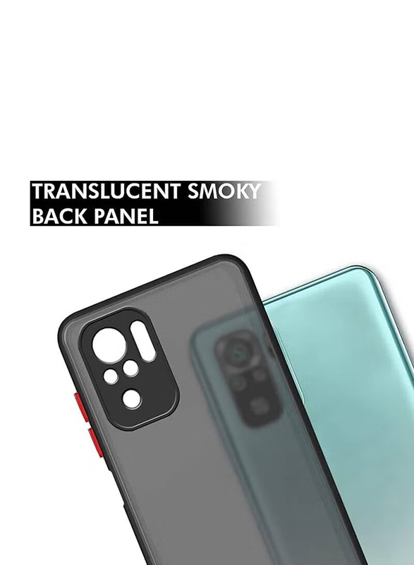 Gennext Xiaomi Redmi Note 10s Silicone Protective Bumper Mobile Phone Case Cover with Thin Translucent Shockproof Matte Back Camera Protection, Black