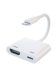 Gennext One Size HDMI Adapter, Lightning Male to HDMI Adapter, MFi Certified for Apple Devices, White