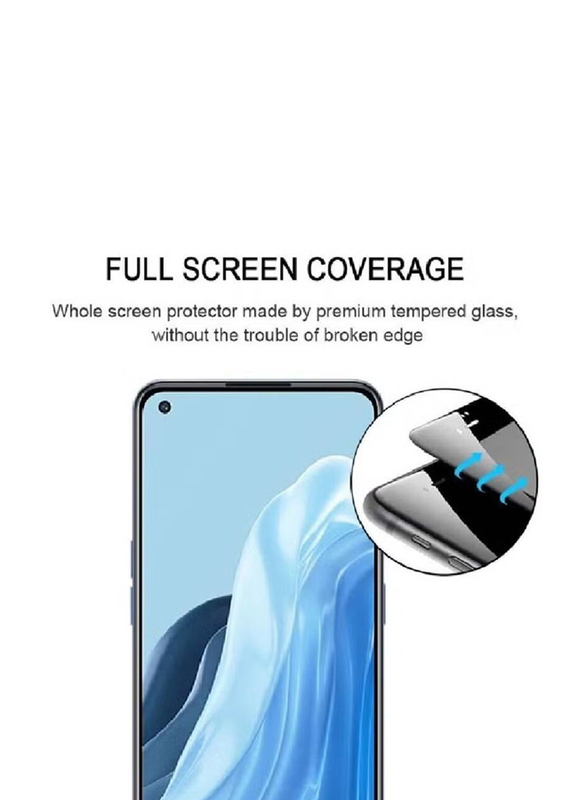 Gennext Oppo Reno8 Z Full Glue Tempered Glass Screen Protector, Clear