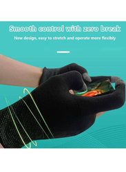 Gennext Nano-Silver Fiber Material + Nylon Gaming Finger Sleeves Gloves with Anti-Sweat Breathable Thumb Sleeves, Black