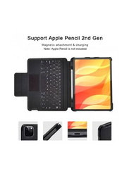 Gennext Slim Shell Smart Protected Wireless English Keyboard Case with Pencil Holder Touch Pad for Apple iPad Pro 11 Inch 2022/2021/2020/2018, Black