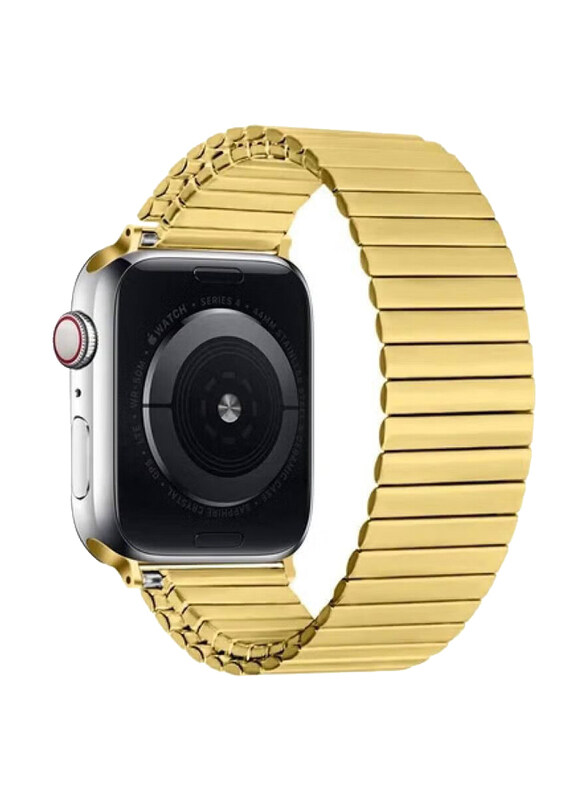 

Gennext Replacement Stainless Steel Stretchable Bracelet Strap for Apple Watch Series 8/7/6/5/4/3/2/1 SE 45mm 44mm 42mm/Ultra Watch 49mm, Gold