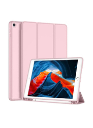 Gennext Apple iPad 10.2-inch 9th/8th/7th Generation 2021/2020/2019 iSlim Soft TPU Back Smart Magnetic Stand Protective Case Cover with Pencil Holder, Pink