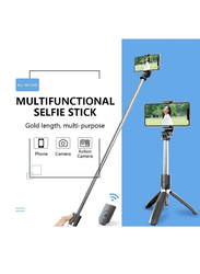 40 Inch Portable Aluminium Alloy Selfie Stick & Phone Tripod with Wireless Remote Shutter for iPhone/Android/Samsung Smartphones, Black