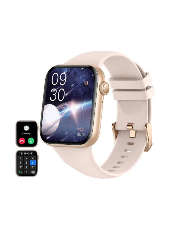 Gennext 2.05-inch Always On Display Smartwatch with Rotating Crown With Wireless Bluetooth Earbuds, White