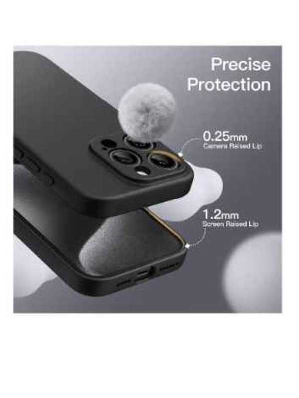 Apple iPhone 15 Pro 6.1 Inch Silicone MagSafe Wireless Charging Mobile Phone Case Cover, Black