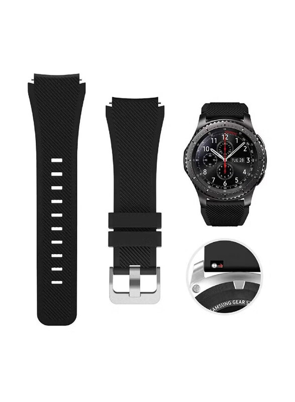 

Gennext Silicone Straps for Huawei GT/GT 2 (46mm)/GT2 Pro/Samsung Galaxy 46mm/Galaxy 3 45mm, 22mm, Black