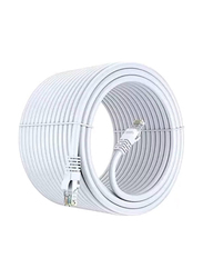 Gennext 30-Meters Full Copper Cat 6 Gigabit Ethernet Cable, Cat6 Gigabit Ethernet Adapter to Ethernet for Networking Devices, White