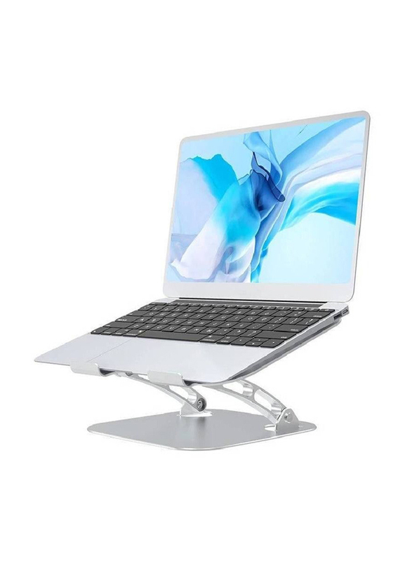 Gennext Ergonomic Height Angle Adjustable Computer Laptop Holder Stand for MacBook/Air Pro/Dell XPS/Samsung/Alienware All Laptops 11-17 inch, Silver