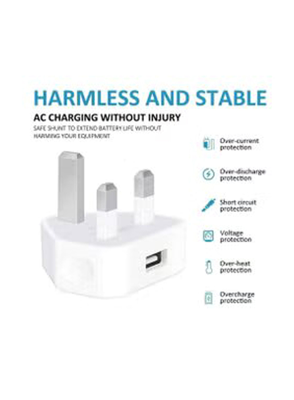 Gennext Lightning USB Plug Rapid Wall Charger Travel Plug for Apple iPhone 13 112/11/XS/XR/X/8/7/I, 2 Piece, White