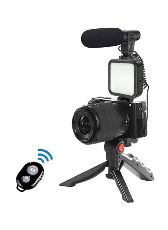 Gennext Tripod Vlog Kit for Smartphone Vlogging Kit/Starters/Kids Videos/Recording YouTube Videos/Tiktoks, Black