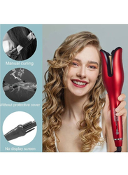 Gennext Multi-Automatic Hair Curler Hair Curling Iron LCD Ceramic Rotating Hair Waver Magic Curling Wand Irons Hair Styling Tools, Red