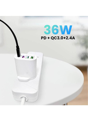 Gennext USB C 36W PD Wall Charger, White