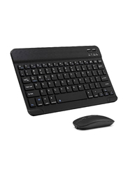 Gennext Rechargeable Bluetooth Keyboard and Mouse Combo Ultra-Slim Portable Compact Wireless English Mouse Keyboard Set, Black