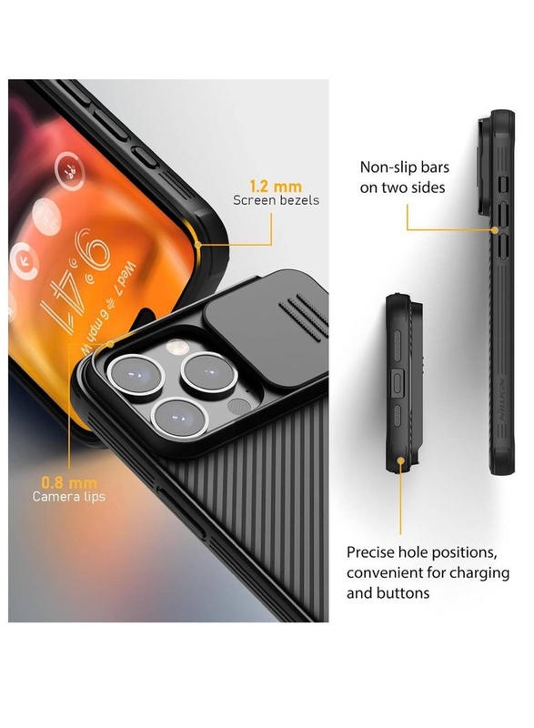 Nillkin Apple iPhone 15 Pro Max Magnetic Mobile Phone Case Cover with Camera Cover, MagSafe, CamShield Pro, Magnetic Car Mount & Built-in Magnet Circle, Black