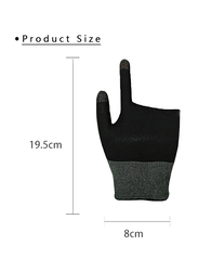 Gennext Nano-Silver Fiber Material + Nylon Gaming Finger Sleeves Gloves with Anti-Sweat Breathable Thumb Sleeves, Black