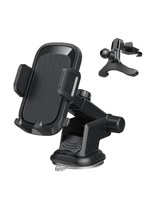 

Gennext 360° Rotation & Extended Arm Air Vent Mount Car Phone Holder with Auto Suction Cup for iPhone/Samsung/All 4-7 Inch Smartphones, Black