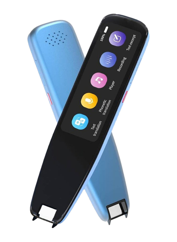 Original Voice Translator OCR Digital Reader Portable Pen Scanner with 112 Languages, Blue