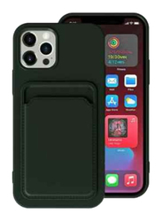 Apple iPhone 12 Pro Max Rubber ShockProof Mobile Phone Case Cover with Card Slot, Black