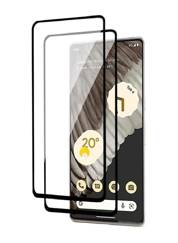 

Generic Google Pixel 7 HD Scratch Resistant Tempered Glass Full Screen Protector, 2 Pieces, Black/Clear