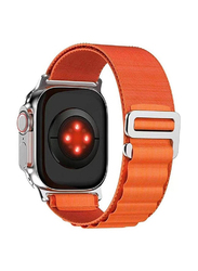 Zoomee Replacement Nylon Loop Strap with Metal GHook for Apple Watch Series 8/8 Ultra, Orange