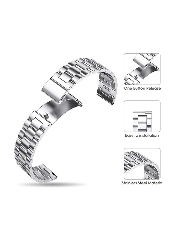 Gennext Replacement Stainless Steel Band for Huawei Watch GT4 46mm, Silver