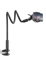 Gennext Universal Phone Mount Holder with Long Arm 360 Adjustable Ball Head Flexible for Bed, Lazy Bracket Clamp Desk Stand, Black