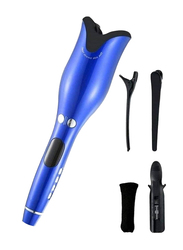 Gennext Portable Electric Automatic Rotating Barrel Rose Shape Hair Curler for Women Shoulder Length Hair, Blue