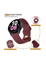 Gennext Adjustable Quick Release Silicone Replacment Band for Samsung Galaxy Watch 4, 4 Classic, 5, 5 Pro, 6 And 6 Classic, Wine Red