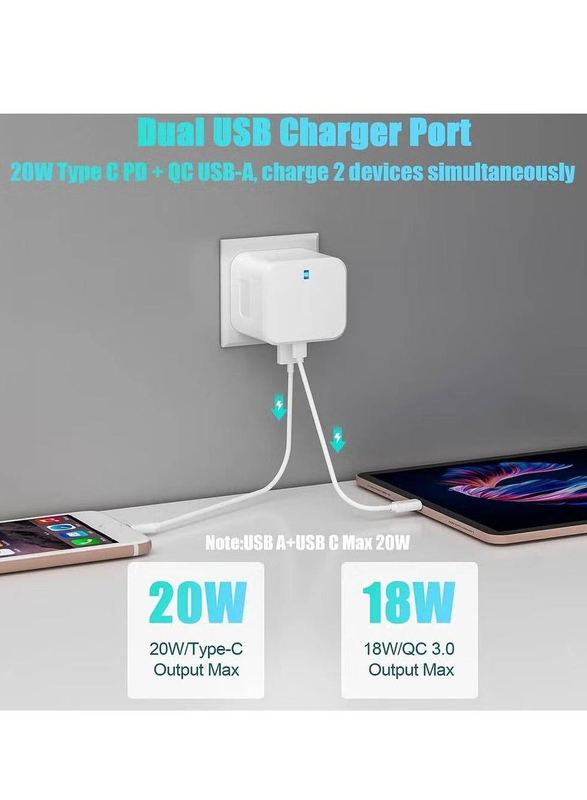 Gennext 20W Fast Charge USB Type-C Charger, White