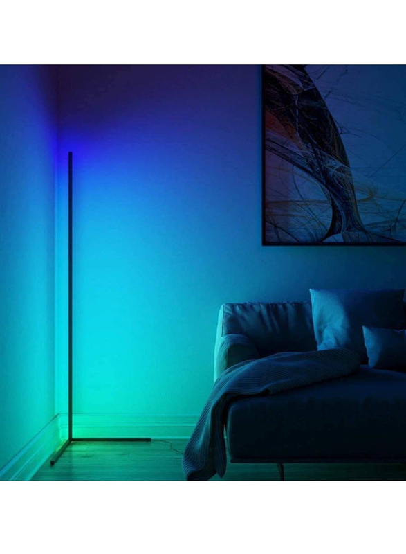 Gennext New Bar Atmosphere Colour Changing Minimalist LED Corner Floor Lamp, Black