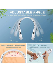 Hands Free 360° Cooling Portable Neckband Fan with 3 Wind Speed, White