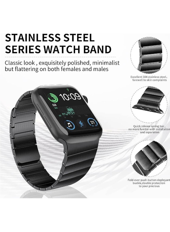 Gennext Stainless Steel Magnetic Replacement Band for Apple Watch Ultra/Watch Ultra 2 49mm, Black