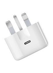 Gennext Fast Charging PD Wall Charger, with Lightning Cable for Smartphones, White