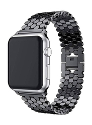 Gennext Stainless Steel Honeycomb Pattern Band for Apple Watch 42mm/44mm/45mm, Black