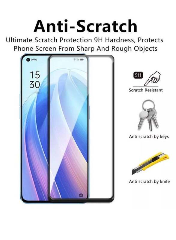 Zoomee Oppo Reno6 9H Full Coverage Tempered Glass Screen Protector, Clear