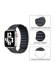 Gennext Nylon Link Magnetic Band for Apple Watch Series Ultra 2/9/8 Ultra/8/7/6/5/4/3/SE 45mm/44mm/42mm, Black